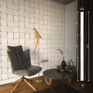 3D панель "Квадрати" 500х20 мм