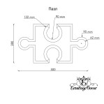 3D панель "ПАЗЛ" 528х300 мм