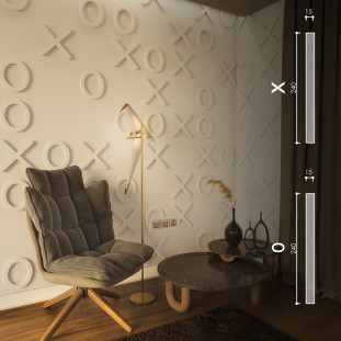 3D панель "Крестики-Нолики" 233х15 мм