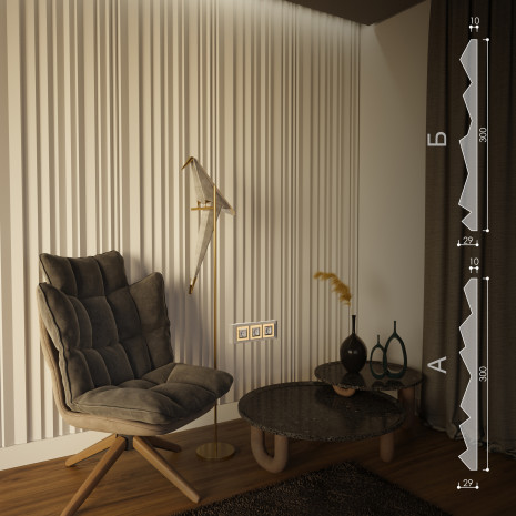 3D панель "Zebrano" 300*20 мм.