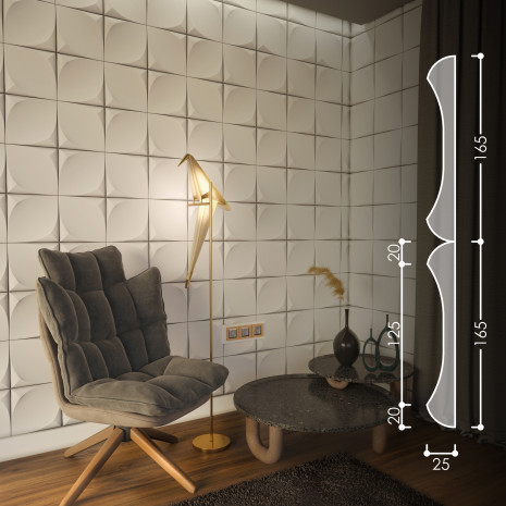 3D панель "Rhombus" 330х25мм