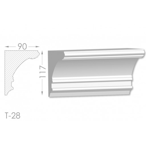 Тяга, молдинг з гіпсу т-28