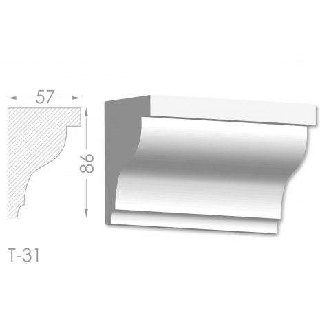 Тяга, молдинг з гіпсу т-31