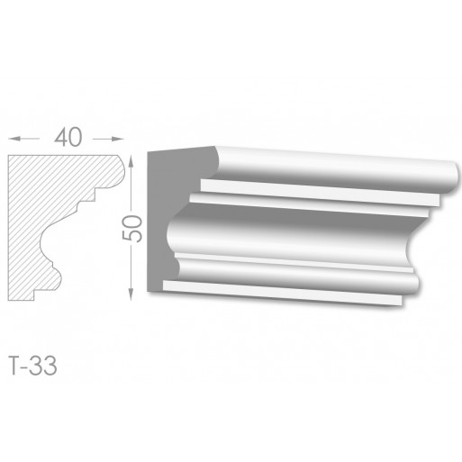 Тяга, молдинг з гіпсу т-33