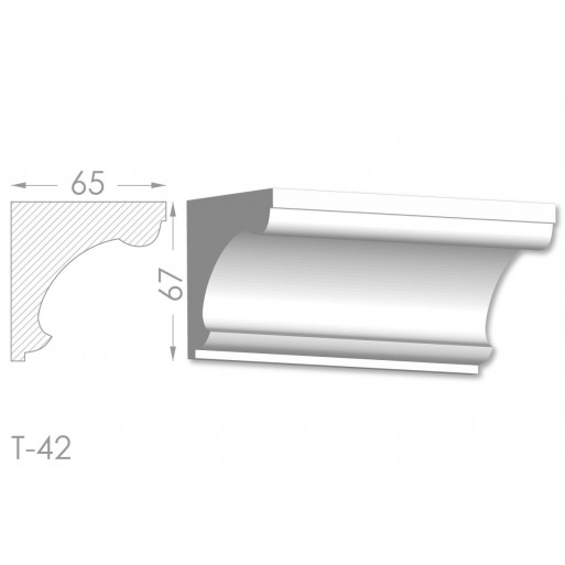 Тяга, молдинг з гіпсу т-42