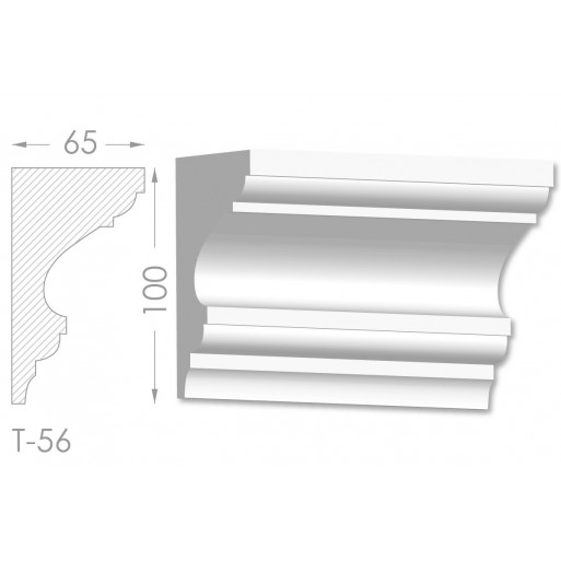 Тяга, молдинг з гіпсу т-56