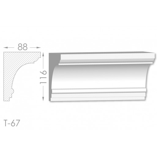 Тяга, молдинг з гіпсу т-67