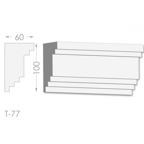 Тяга, молдинг з гіпсу т-77
