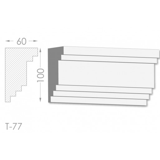 Тяга, молдинг из гипса т-77