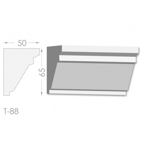 Тяга, молдинг з гіпсу т-88