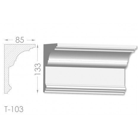 Тяга, молдинг з гіпсу т-103