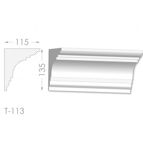 Тяга, молдинг з гіпсу т-113