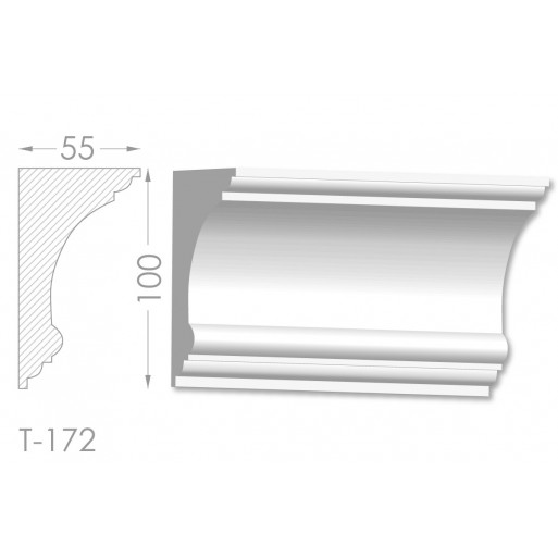 Тяга, молдинг з гіпсу т-172