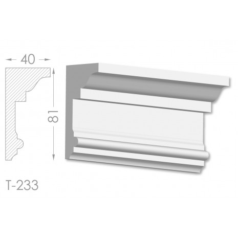 Тяга, молдинг з гіпсу т-233