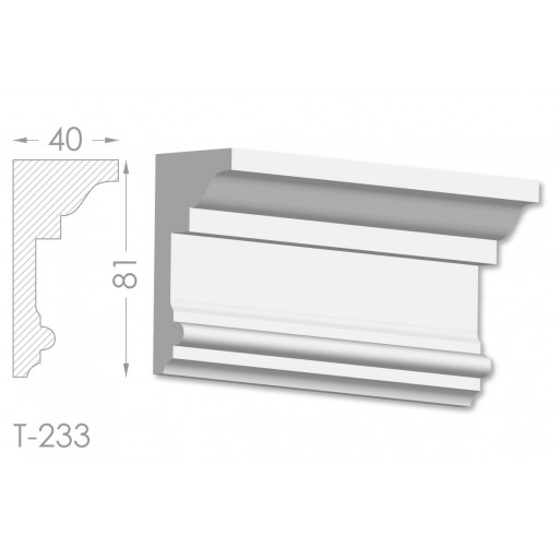 Тяга, молдинг з гіпсу т-233