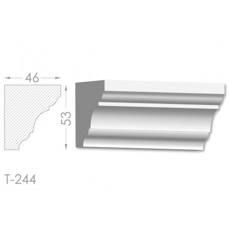 Тяга, молдинг з гіпсу т-244