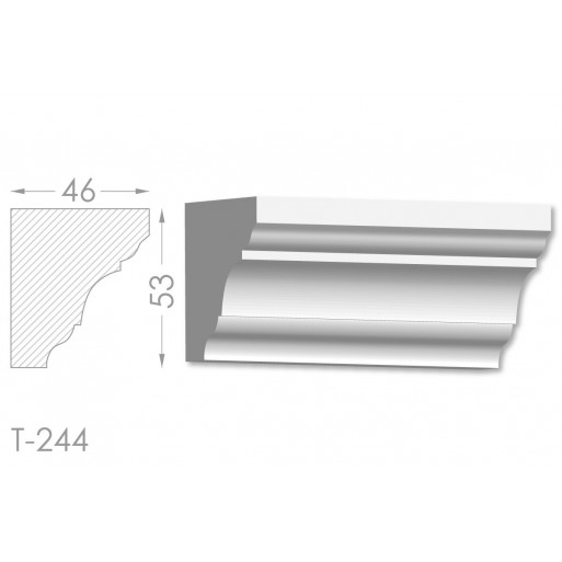 Тяга, молдинг з гіпсу т-244
