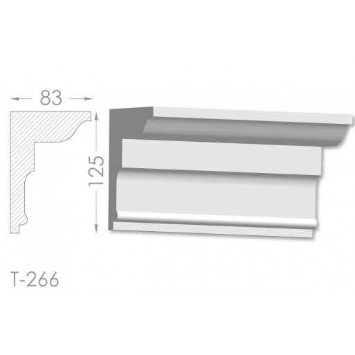 Тяга, молдинг з гіпсу т-266
