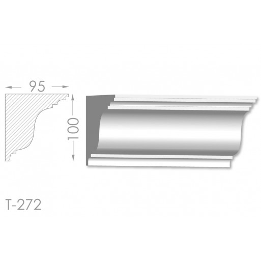 Тяга, молдинг з гіпсу т-272
