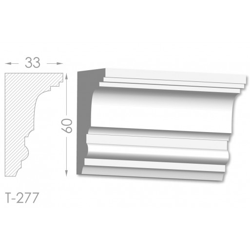 Тяга, молдинг з гіпсу т-277