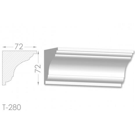 Тяга, молдинг з гіпсу т-280