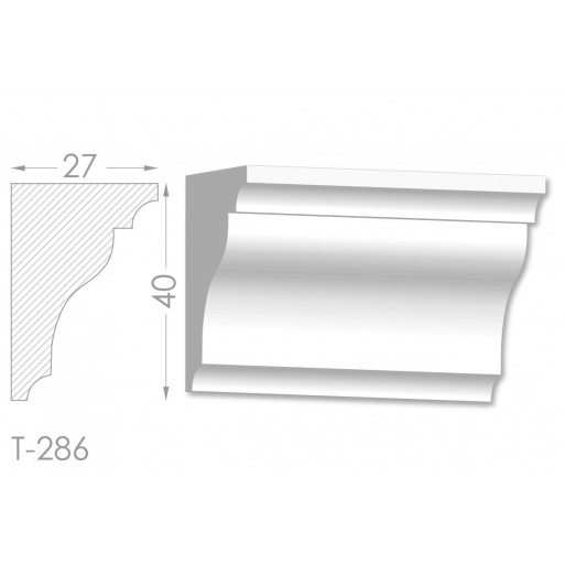 Тяга, молдинг з гіпсу т-286