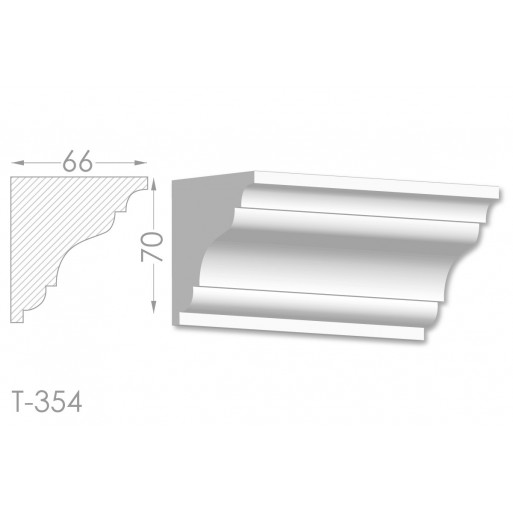 Тяга, молдинг з гіпсу т-354