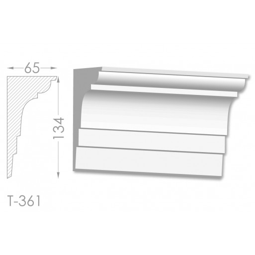 Тяга, молдинг з гіпсу т-361