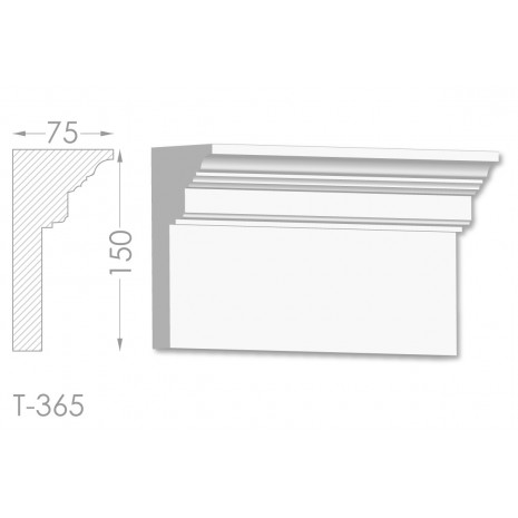 Тяга, молдинг з гіпсу т-365