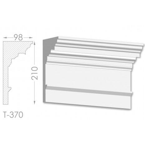 Тяга, молдинг з гіпсу т-370
