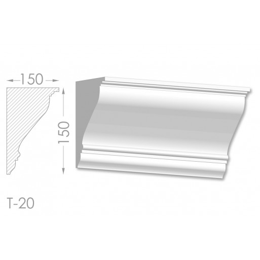 Тяга, молдинг з гіпсу т-20