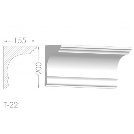 Тяга, молдинг з гіпсу т-22