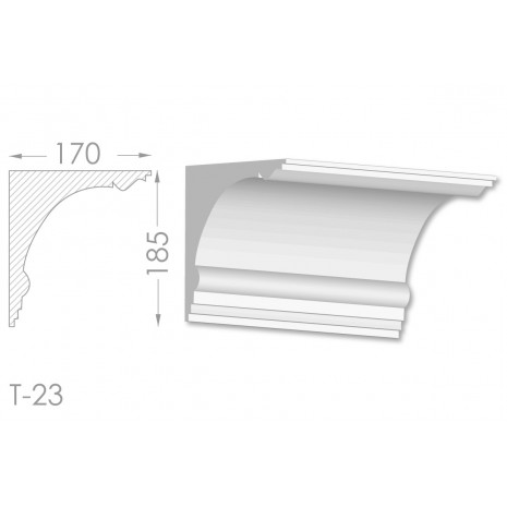 Тяга, молдинг з гіпсу т-23