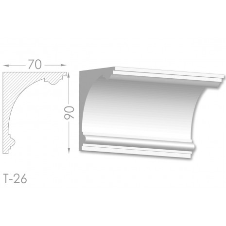 Тяга, молдинг з гіпсу т-26