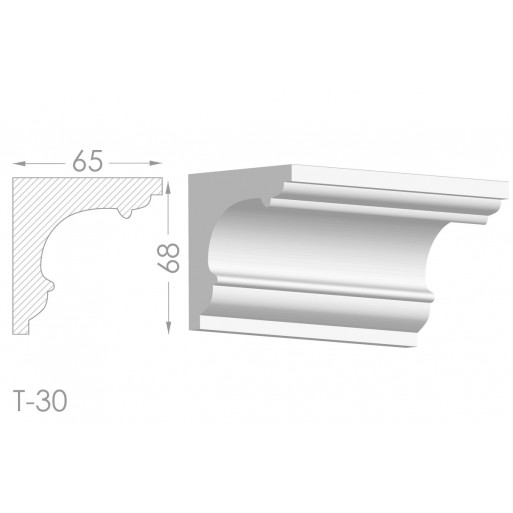 Тяга, молдинг з гіпсу т-30