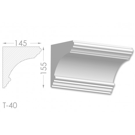 Тяга, молдинг з гіпсу т-40