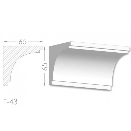 Тяга, молдинг з гіпсу т-43