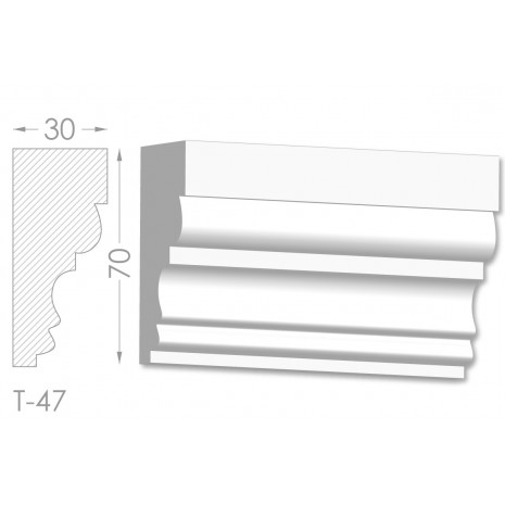 Тяга, молдинг з гіпсу т-47