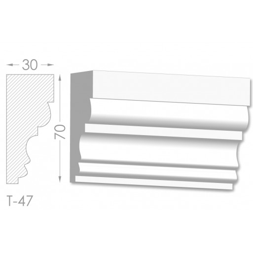 Тяга, молдинг из гипса т-47