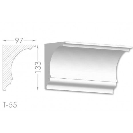 Тяга, молдинг з гіпсу т-55