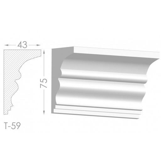 Тяга, молдинг из гипса т-59