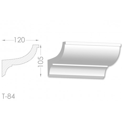 Тяга, молдинг з гіпсу т-84