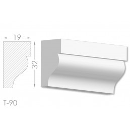 Тяга, молдинг з гіпсу т-90