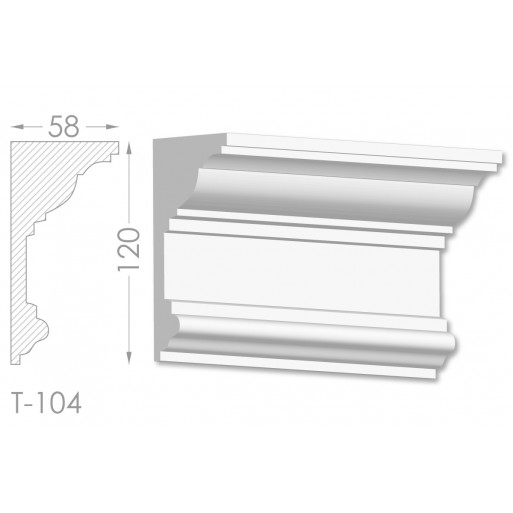 Тяга, молдинг з гіпсу т-104