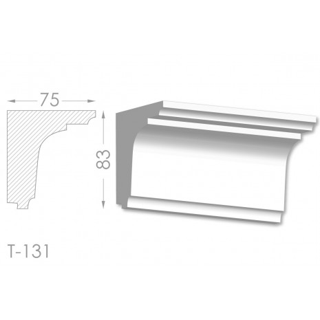 Тяга, молдинг з гіпсу т-131