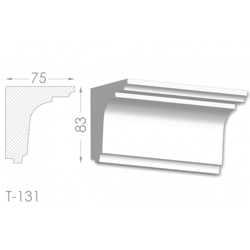 Тяга, молдинг з гіпсу т-131