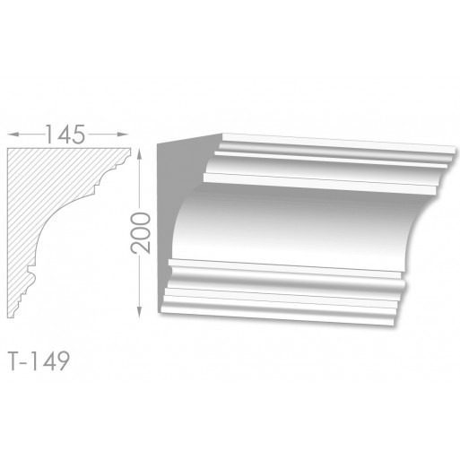 Тяга, молдинг з гіпсу т-149