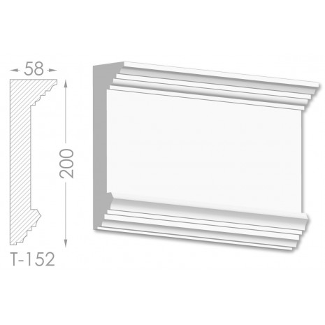 Тяга, молдинг з гіпсу т-152