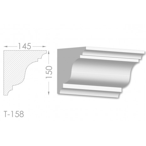 Тяга, молдинг з гіпсу т-158