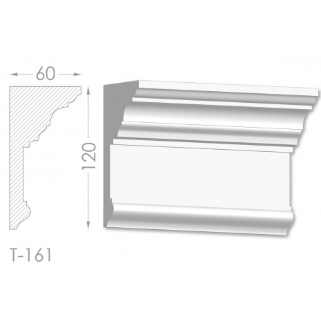 Тяга, молдинг з гіпсу т-161